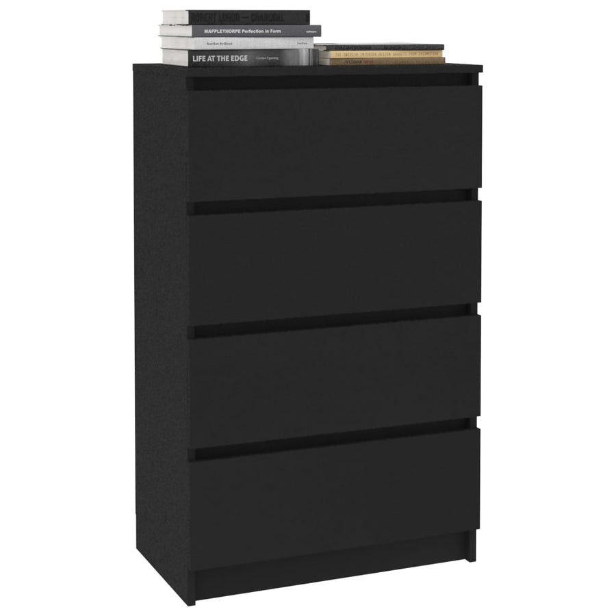 Dressoir 60X35X98,5 Cm Bewerkt Hout Zwart