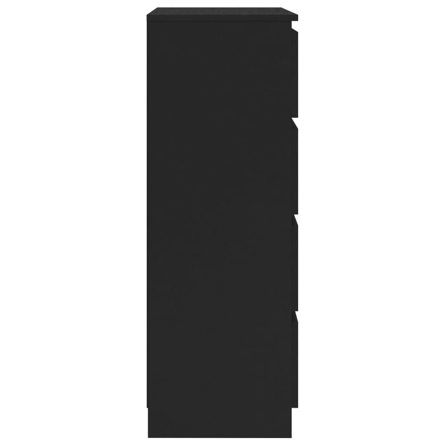 Dressoir 60X35X98,5 Cm Bewerkt Hout Zwart