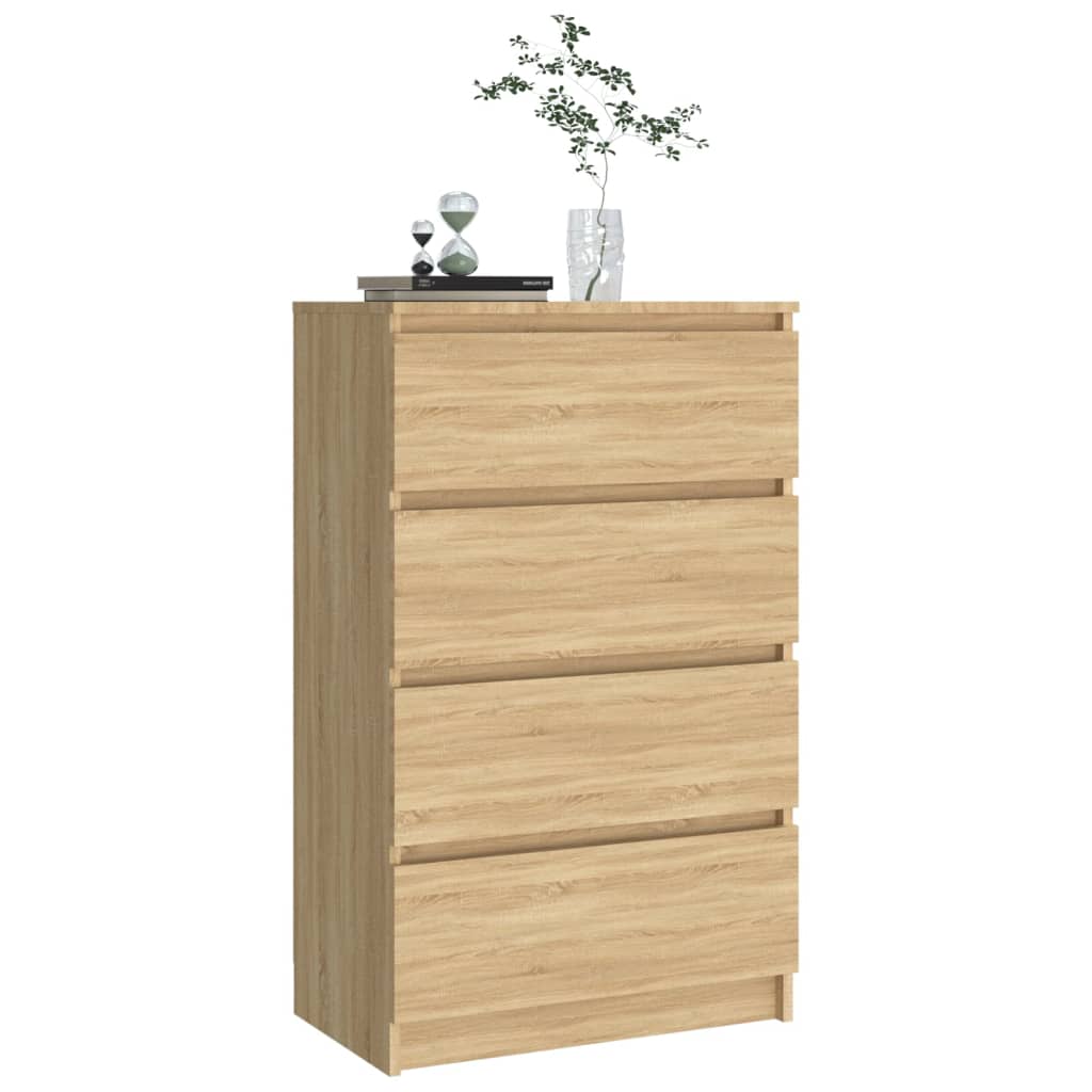 Dressoir 60X35X98,5 Cm Bewerkt Hout Kleurig Sonoma eiken