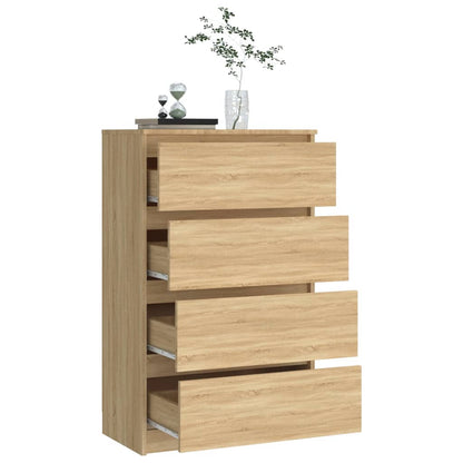 Dressoir 60X35X98,5 Cm Bewerkt Hout Kleurig Sonoma eiken