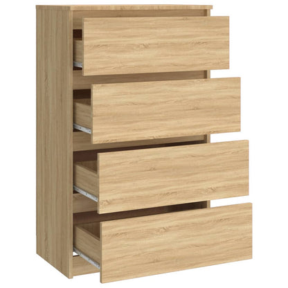 Dressoir 60X35X98,5 Cm Bewerkt Hout Kleurig Sonoma eiken