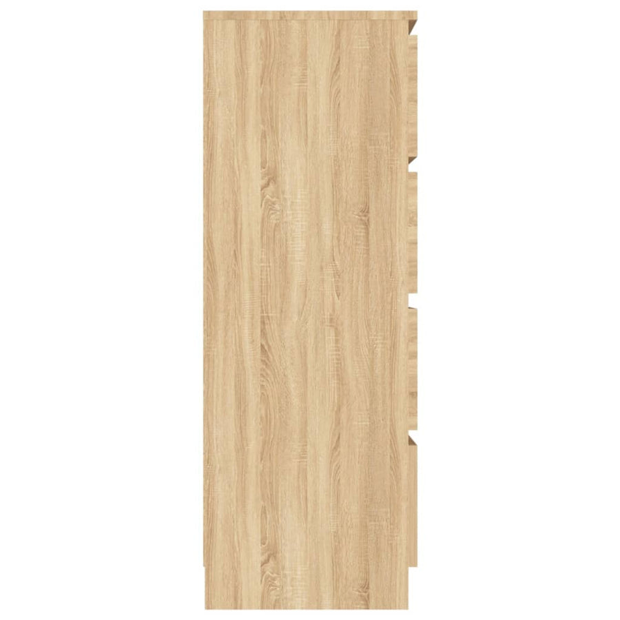 Dressoir 60X35X98,5 Cm Bewerkt Hout Kleurig Sonoma eiken