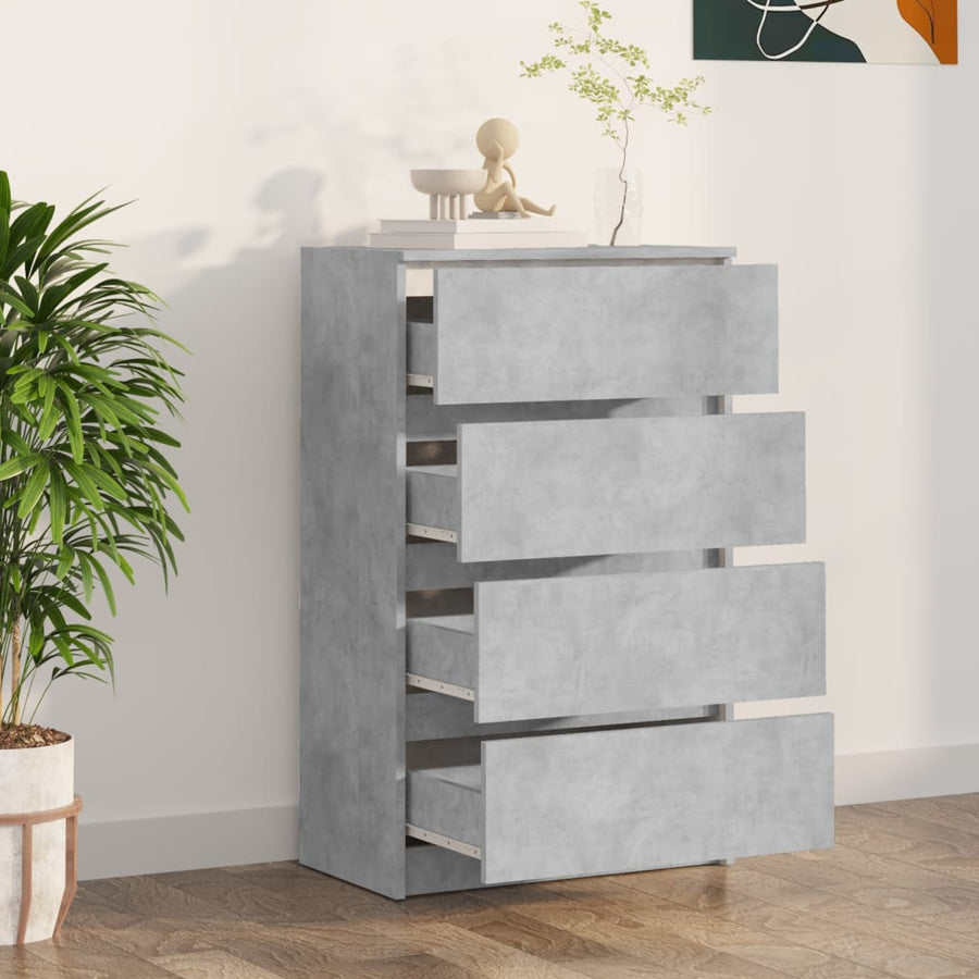 Dressoir 60X35X98,5 Cm Bewerkt Hout Betongrijs