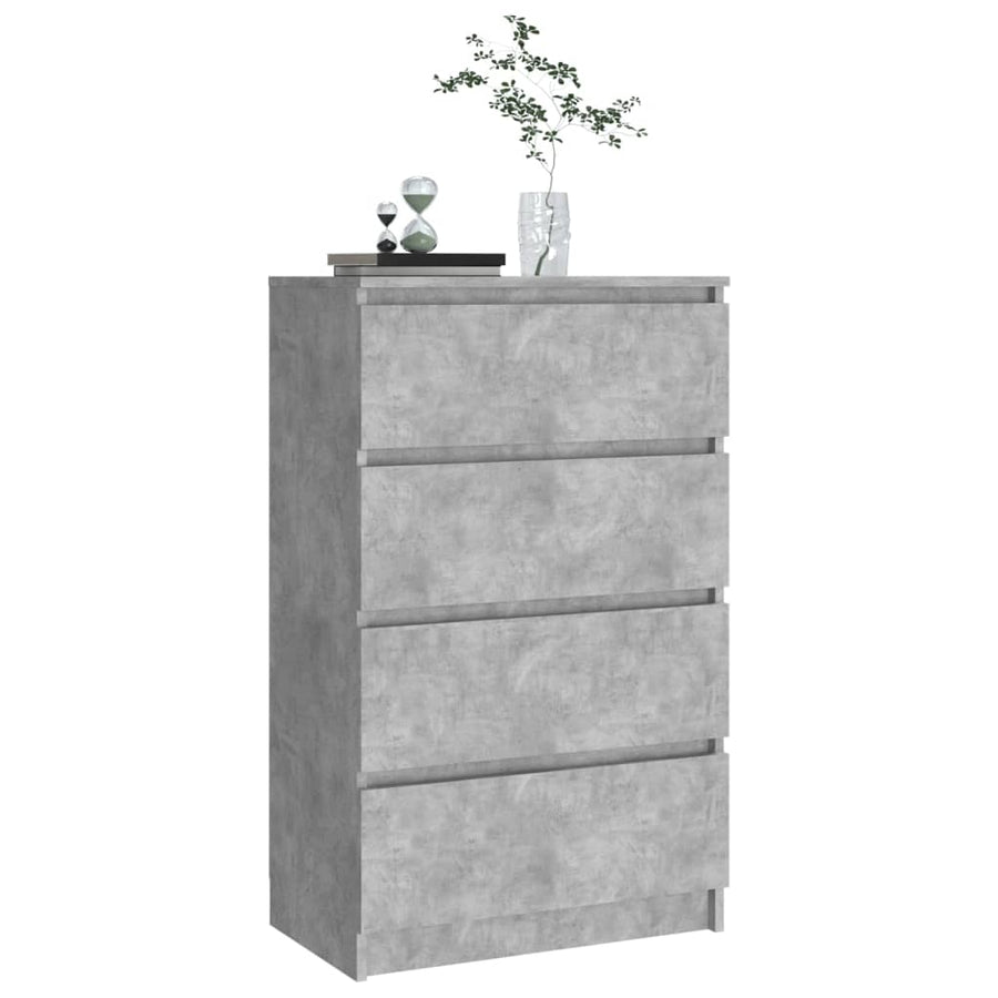 Dressoir 60X35X98,5 Cm Bewerkt Hout Betongrijs