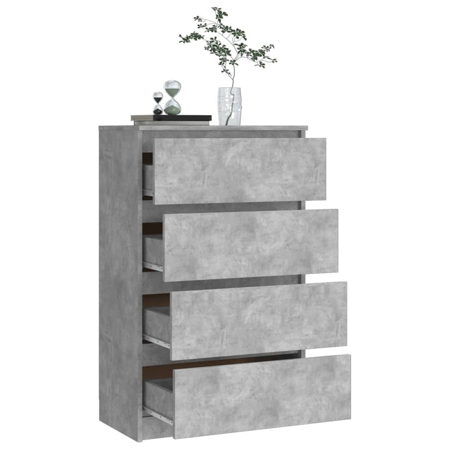 Dressoir 60X35X98,5 Cm Bewerkt Hout Betongrijs