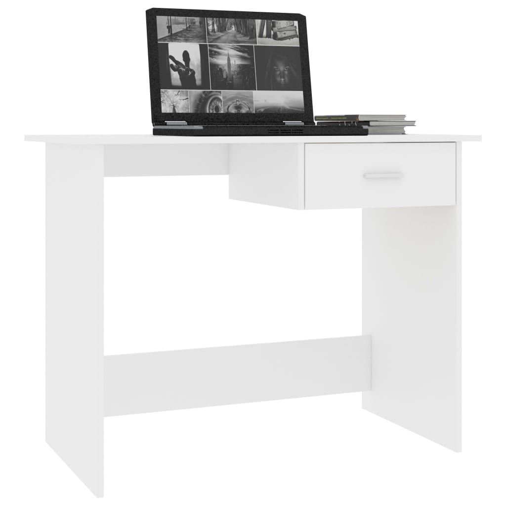 Bureau 100X50X76 Cm Bewerkt Hout Wit