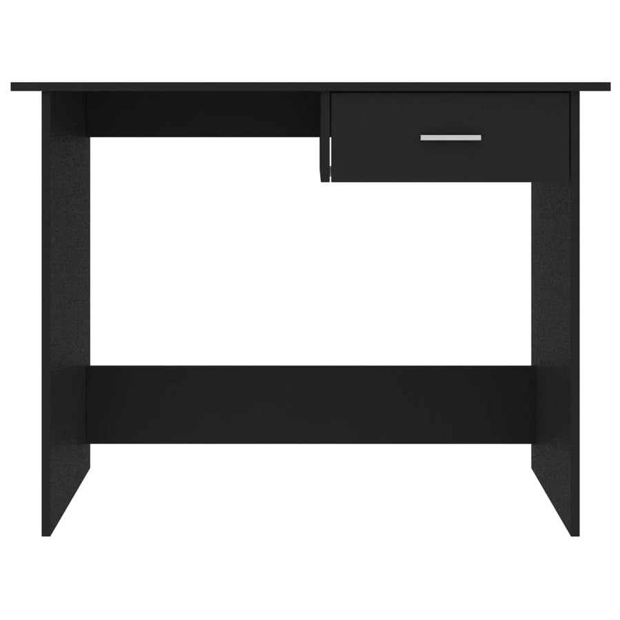 Bureau 100X50X76 Cm Bewerkt Hout Wit Zwart