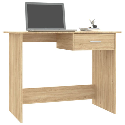 Bureau 100X50X76 Cm Bewerkt Hout Gerookt Eikenkleurig Sonoma eiken