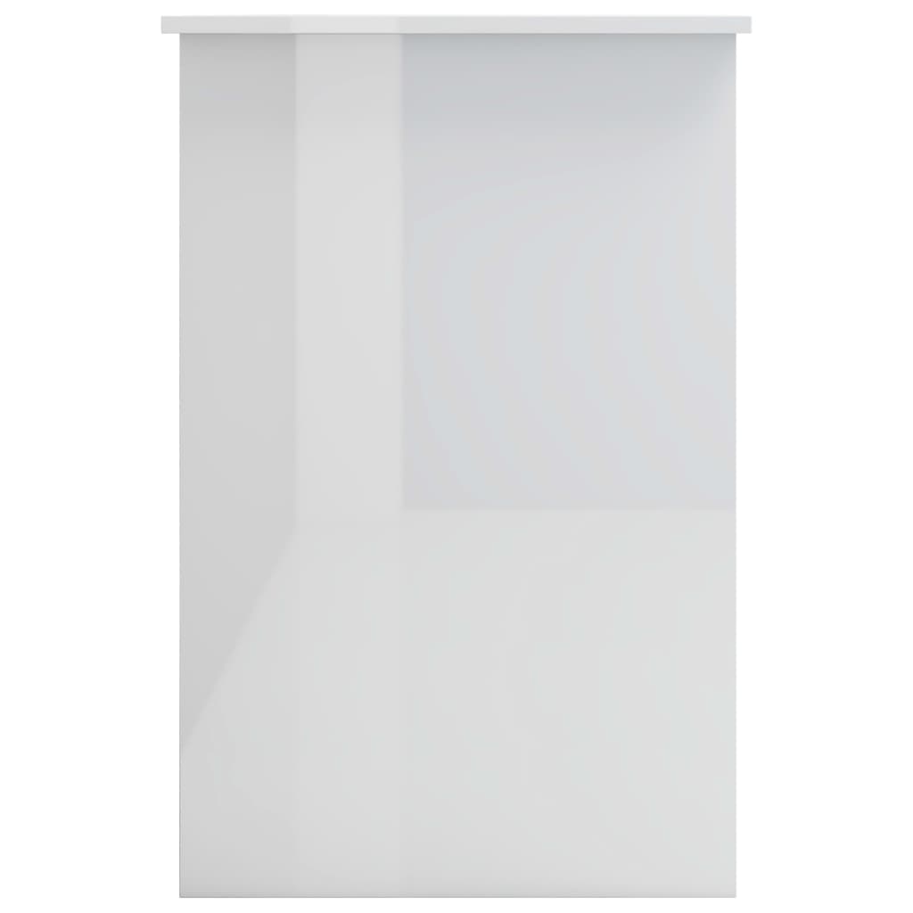 Bureau 100X50X76 Cm Bewerkt Hout Hoogglans wit