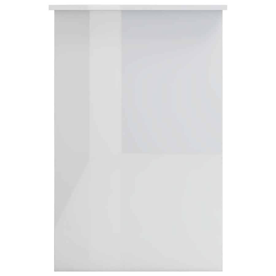 Bureau 100X50X76 Cm Bewerkt Hout Hoogglans wit