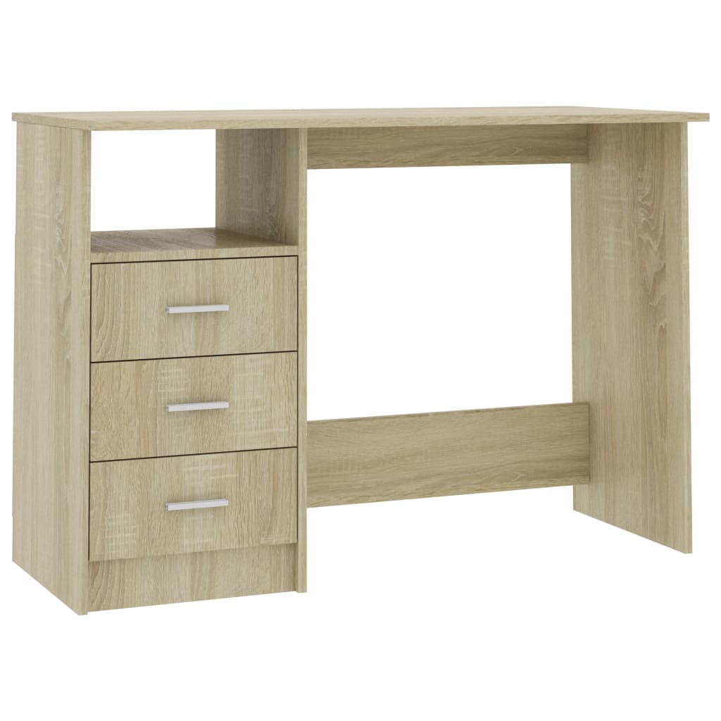 Bureau Met Lades 110X50X76 Cm Spaanplaat Kleurig Sonoma eiken