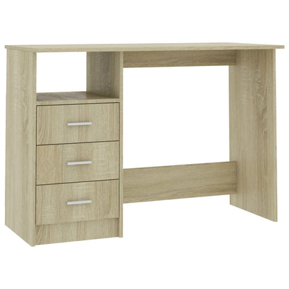 Bureau Met Lades 110X50X76 Cm Spaanplaat Kleurig Sonoma eiken