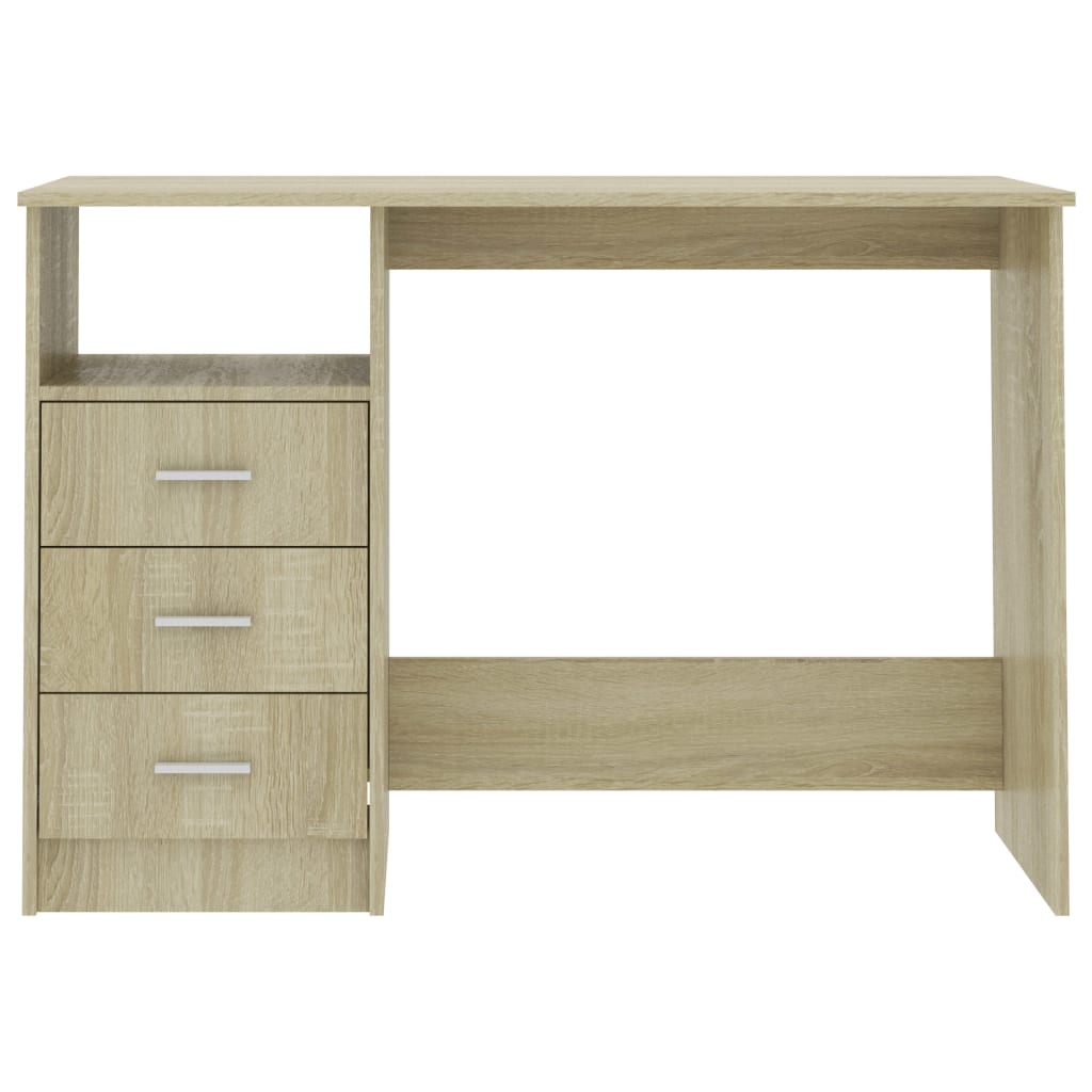 Bureau Met Lades 110X50X76 Cm Spaanplaat Kleurig Sonoma eiken