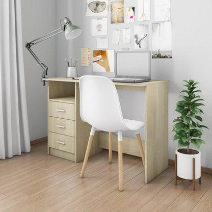 Bureau Met Lades 110X50X76 Cm Spaanplaat Kleurig Sonoma eiken