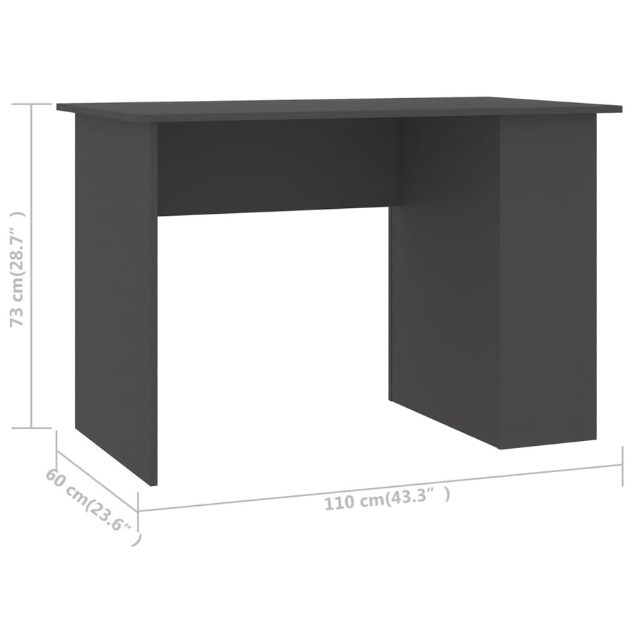 Bureau 110x60x73 cm bewerkt hout grijs