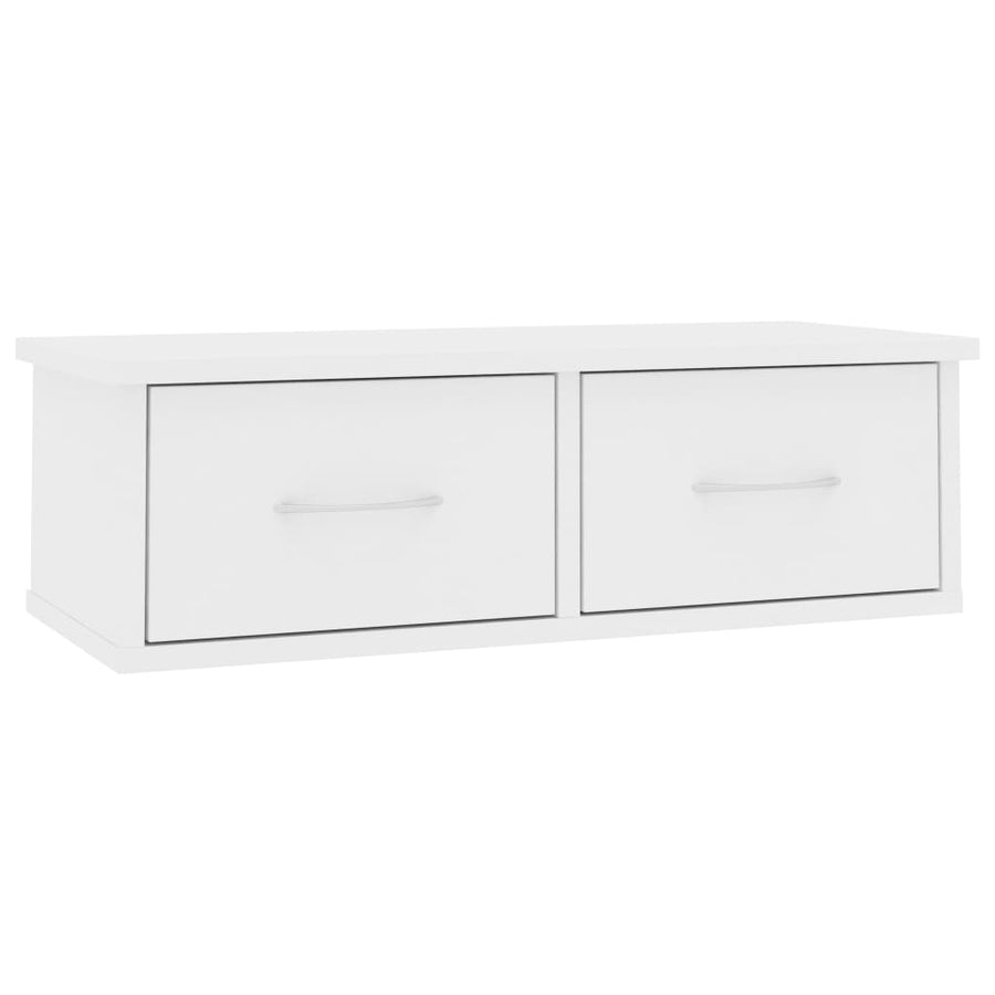 Wandschap Met Lades 60X26X8,5 Cm Bewerkt Hout Wit