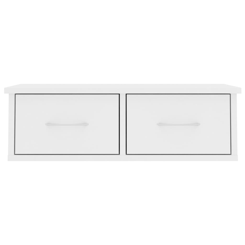 Wandschap Met Lades 60X26X8,5 Cm Bewerkt Hout Wit