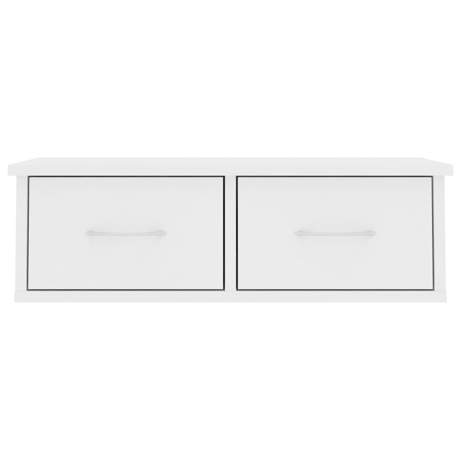 Wandschap Met Lades 60X26X8,5 Cm Bewerkt Hout Wit
