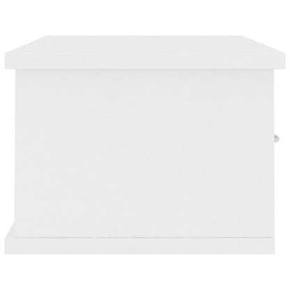 Wandschap Met Lades 60X26X8,5 Cm Bewerkt Hout Wit