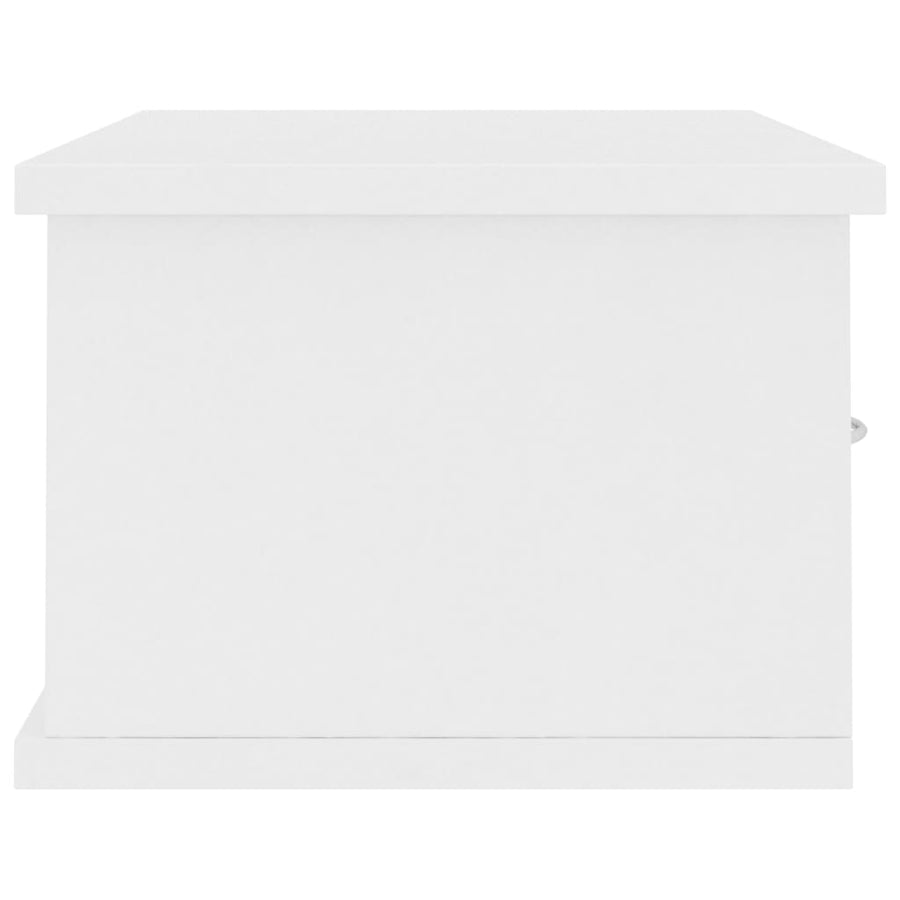 Wandschap Met Lades 60X26X8,5 Cm Bewerkt Hout Wit