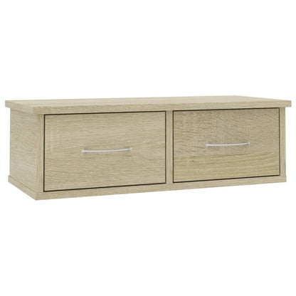 Wandschap Met Lades 60X26X8,5 Cm Spaanplaat Kleurig Sonoma eiken