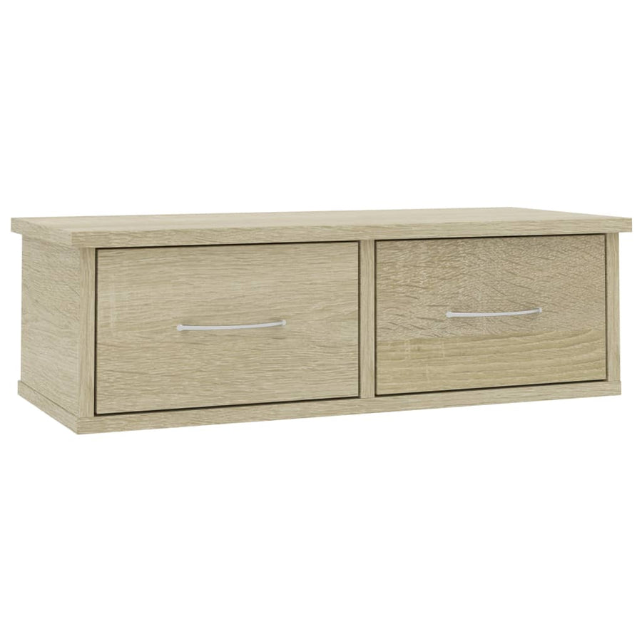 Wandschap Met Lades 60X26X8,5 Cm Spaanplaat Kleurig Sonoma eiken