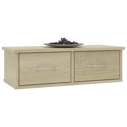 Wandschap Met Lades 60X26X8,5 Cm Spaanplaat Kleurig Sonoma eiken