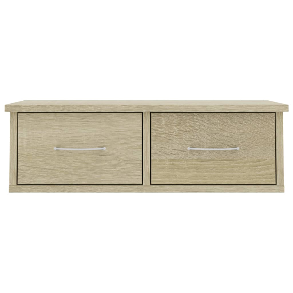 Wandschap Met Lades 60X26X8,5 Cm Spaanplaat Kleurig Sonoma eiken