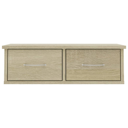 Wandschap Met Lades 60X26X8,5 Cm Spaanplaat Kleurig Sonoma eiken