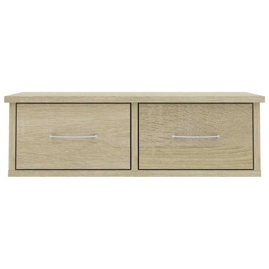Wandschap Met Lades 60X26X8,5 Cm Spaanplaat Kleurig Sonoma eiken