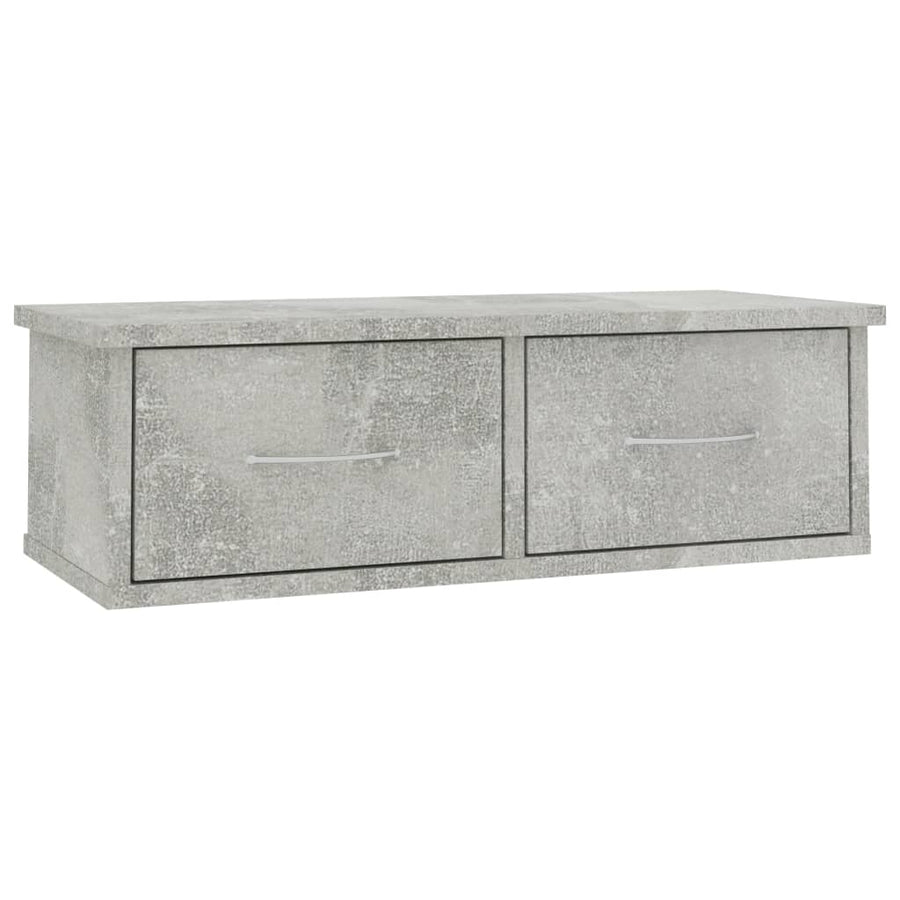 Wandschap Met Lades 60X26X8,5 Cm Bewerkt Hout Betongrijs
