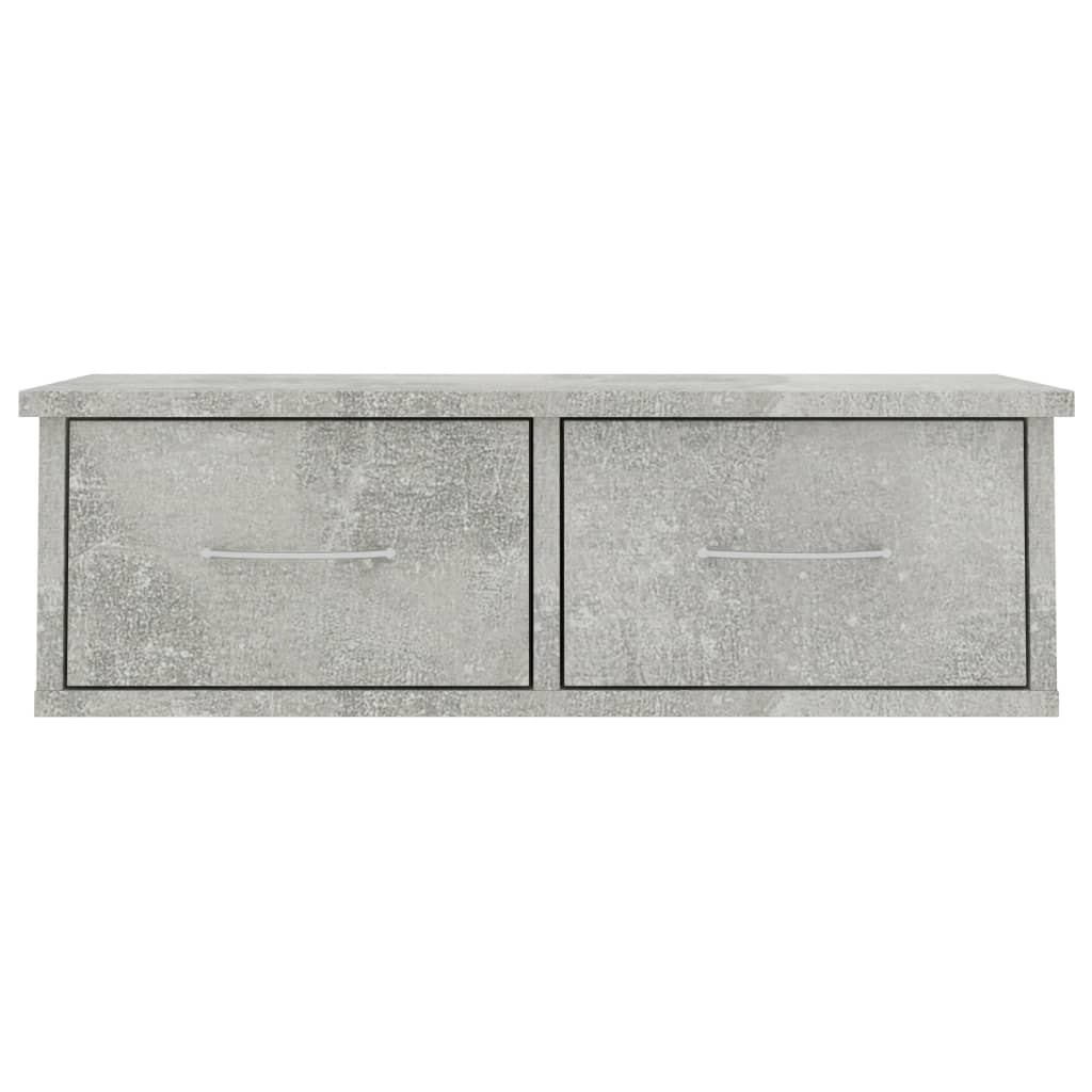 Wandschap Met Lades 60X26X8,5 Cm Bewerkt Hout Betongrijs