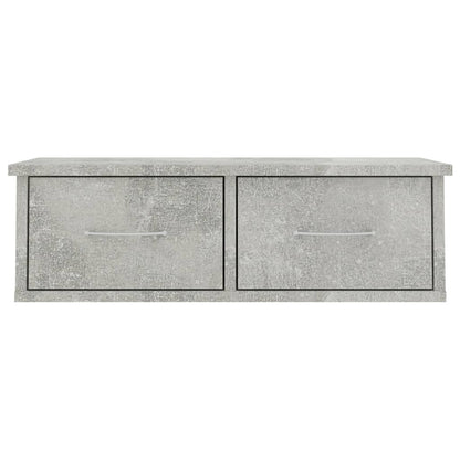 Wandschap Met Lades 60X26X8,5 Cm Bewerkt Hout Betongrijs
