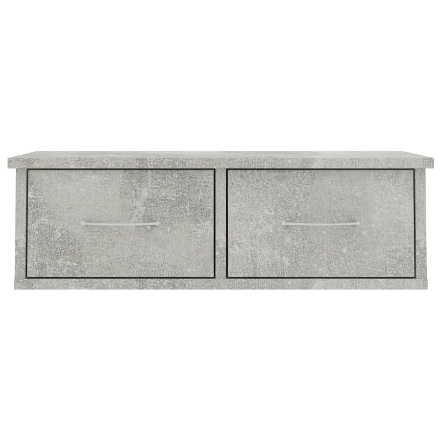 Wandschap Met Lades 60X26X8,5 Cm Bewerkt Hout Betongrijs