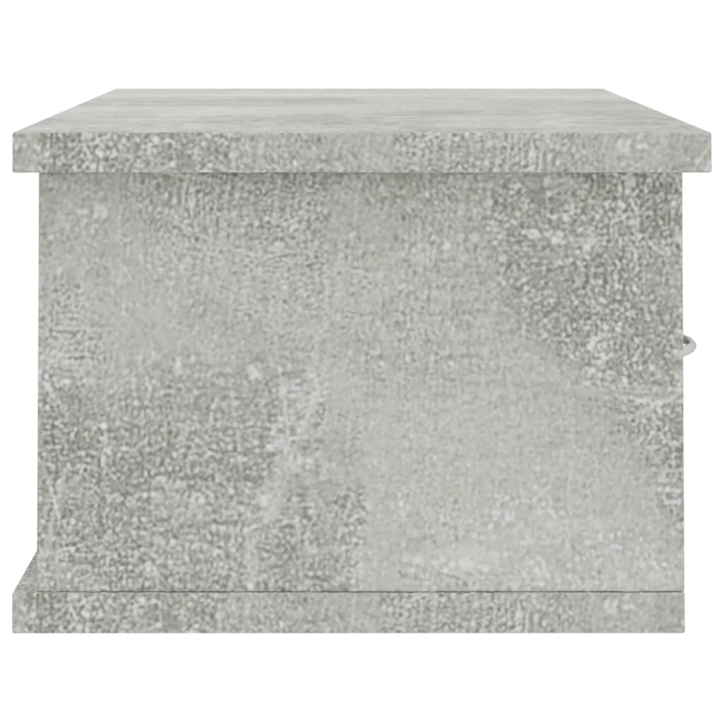Wandschap Met Lades 60X26X8,5 Cm Bewerkt Hout Betongrijs