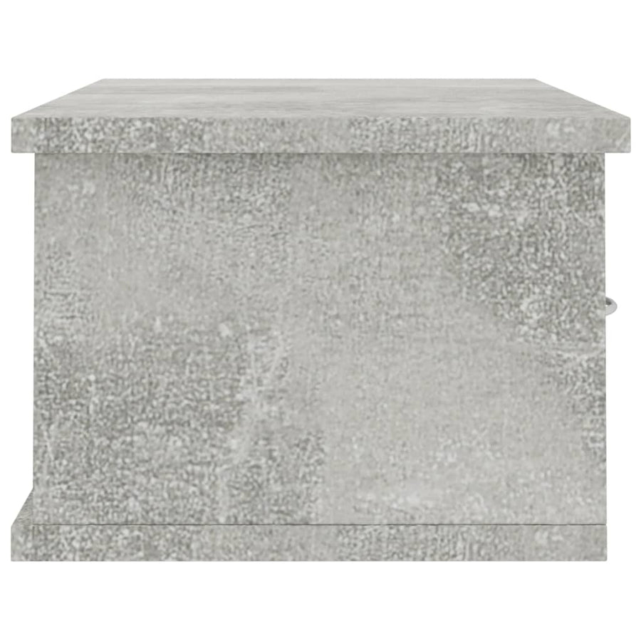 Wandschap Met Lades 60X26X8,5 Cm Bewerkt Hout Betongrijs