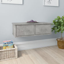 Wandschap Met Lades 60X26X8,5 Cm Bewerkt Hout Betongrijs