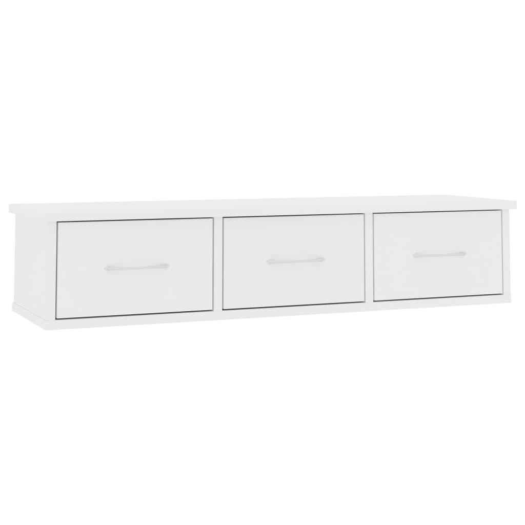 Wandschap Met Lades 88X26X8,5 Cm Spaanplaat Wit