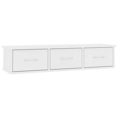 Wandschap Met Lades 88X26X8,5 Cm Spaanplaat Wit