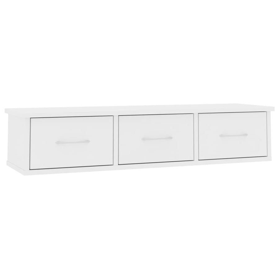 Wandschap Met Lades 88X26X8,5 Cm Spaanplaat Wit
