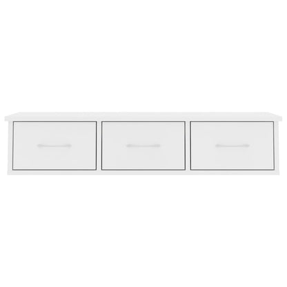 Wandschap Met Lades 88X26X8,5 Cm Spaanplaat Wit