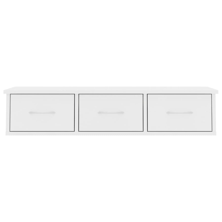 Wandschap Met Lades 88X26X8,5 Cm Spaanplaat Wit