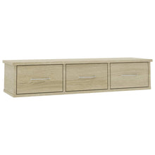 Wandschap met lades 88x26x18,5 cm spaanplaat sonoma eikenkleurig Sonoma eiken