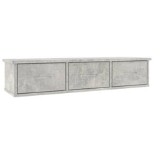 Wandschap met lades 88x26x18,5 cm spaanplaat betongrijs Betongrijs