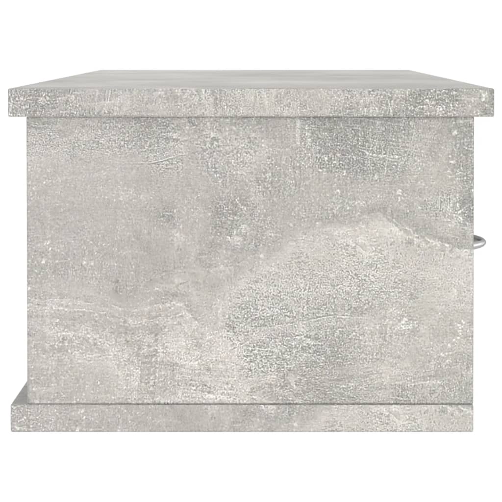 Wandschap met lades 88x26x18,5 cm spaanplaat betongrijs Betongrijs