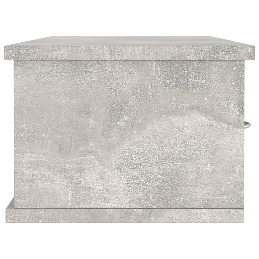 Wandschap met lades 88x26x18,5 cm spaanplaat betongrijs Betongrijs