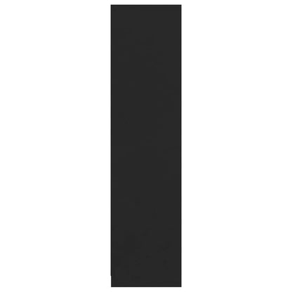 Kledingkast Bewerkt Hout Zwart 2 lades 100 x 50 x 200 cm