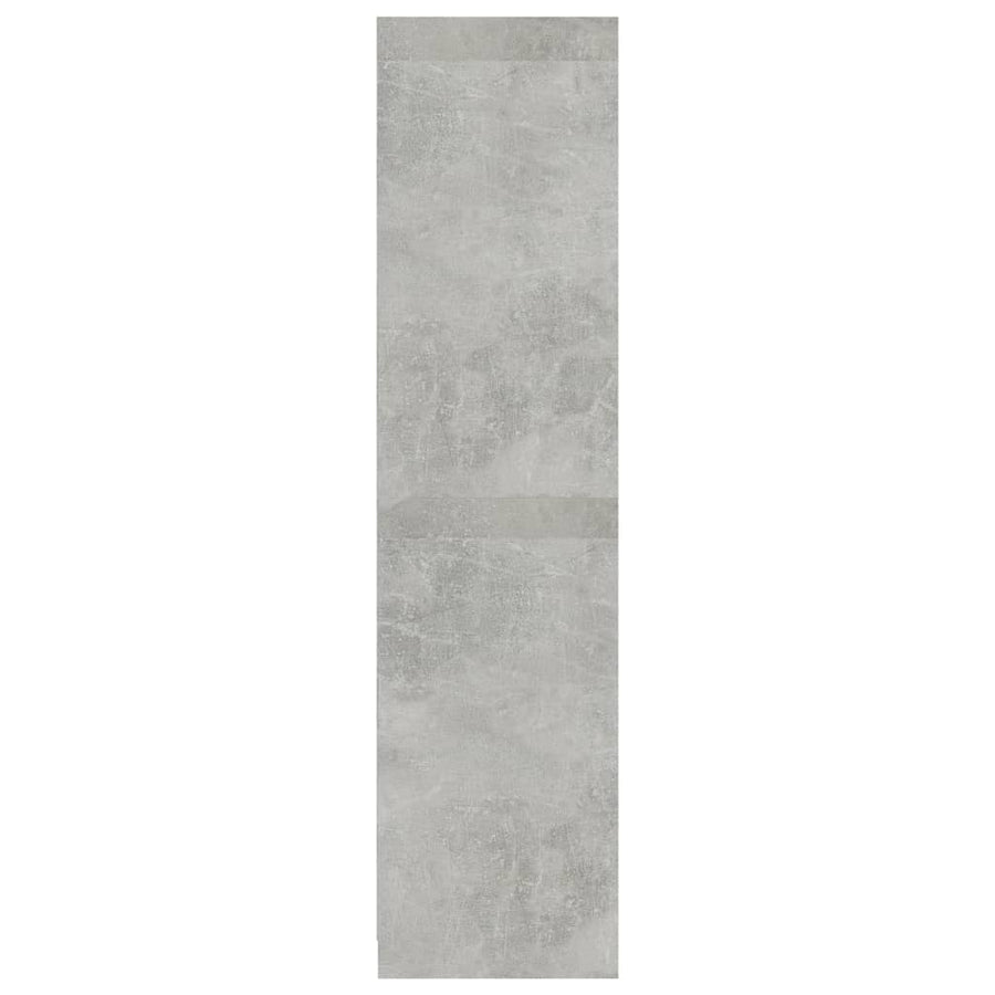 Kledingkast Bewerkt Hout Betongrijs 2 lades 100 x 50 x 200 cm