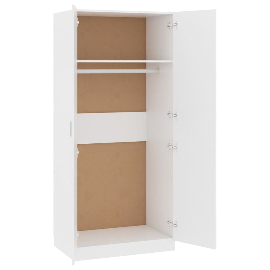 Kledingkast 80X52X80 Cm Bewerkt Hout Wit