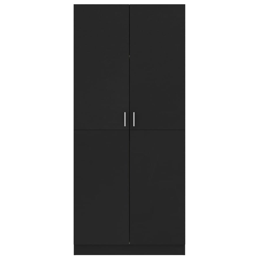Kledingkast 80X52X80 Cm Bewerkt Hout Zwart